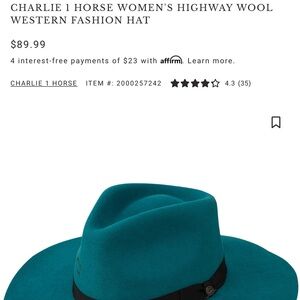 Charlie Hat CO Teal Hat